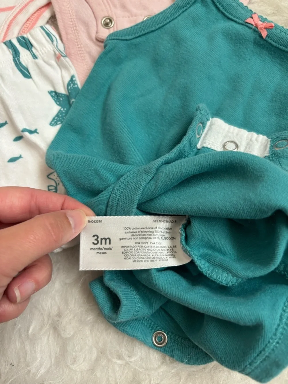 Carter's Baby Girl Matching 7 Piece Tropical Ocean Bodysuit & Shorts Set